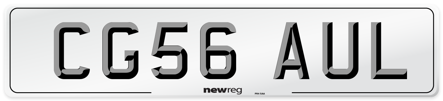 CG56 AUL Number Plate from New Reg